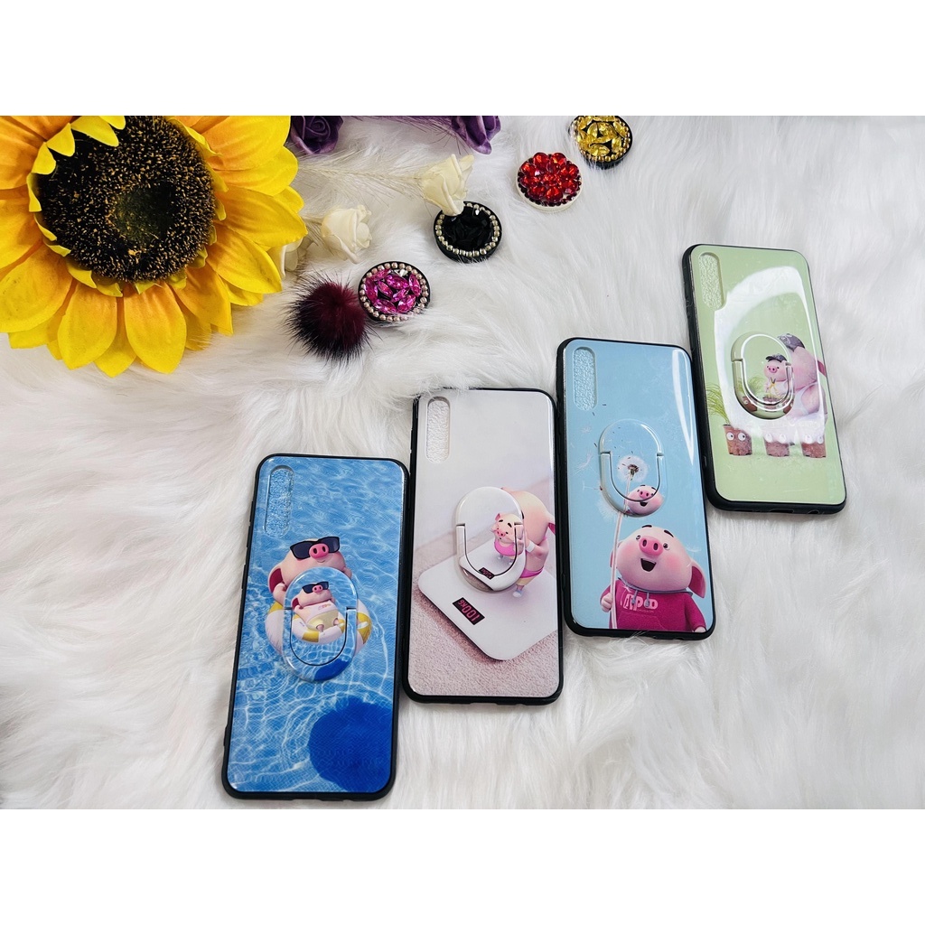 ỐP LƯNG ĐT SAMSUNG A50/A50S HÌNH HEO CUTE CÓ NHẪN ĐỦ MÀU