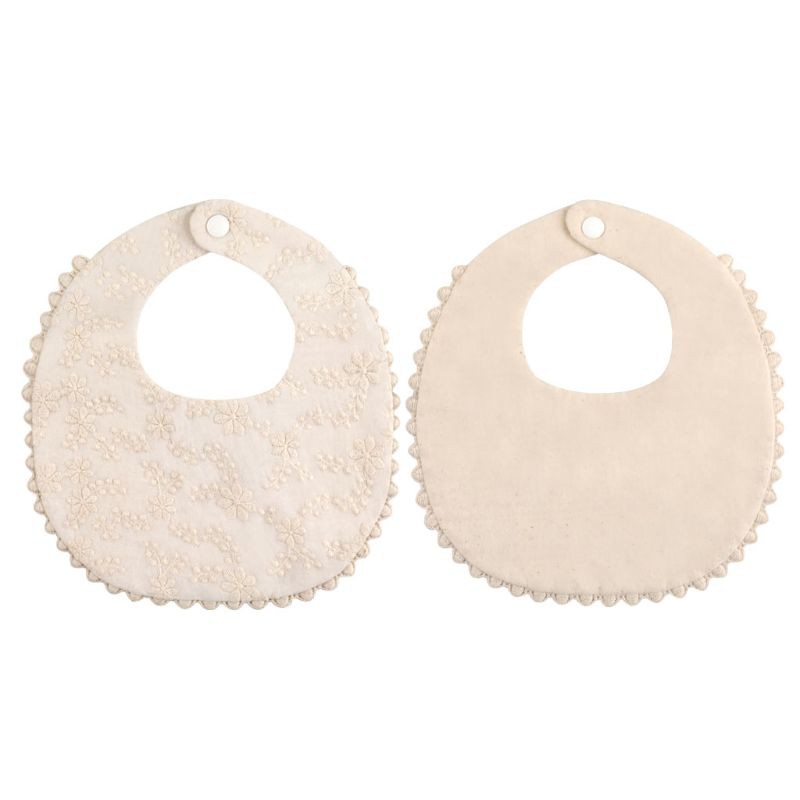 Yếm Ăn Cotton Thêu Họa Tiết Dễ Thương Thời Trang Cho Bé