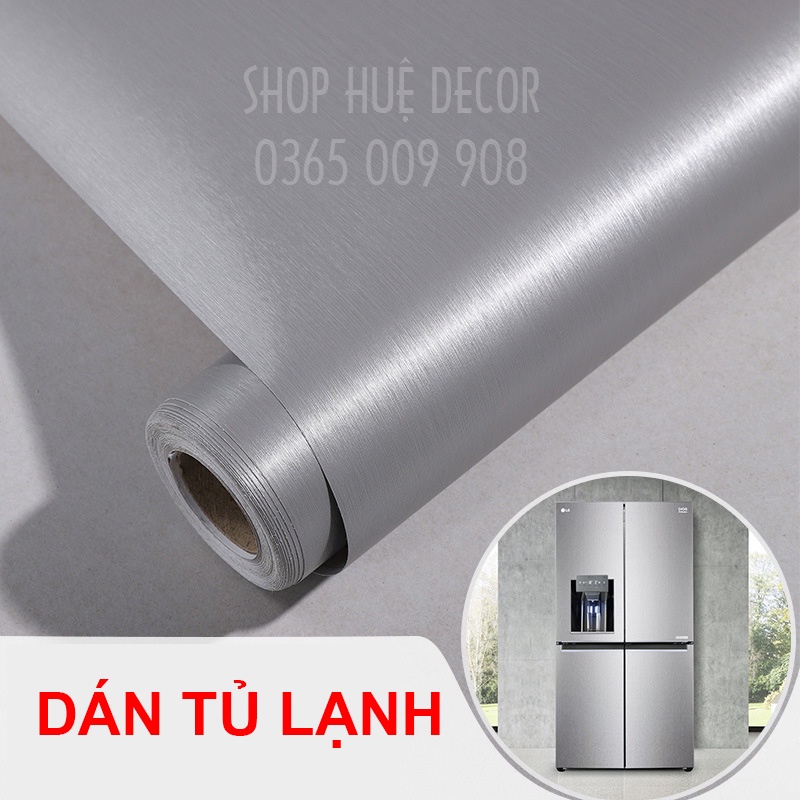 Decal nhôm màu kim loại dán tủ lạnh, đơn giản, sang trọng