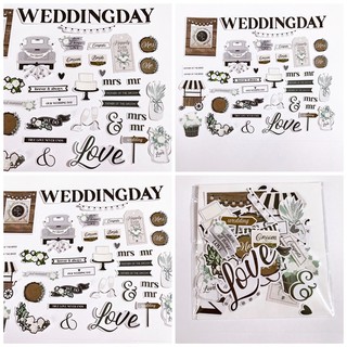 Die cut Sticker Wedding trang trí lovebox và scrapbook (cắt sẵn)