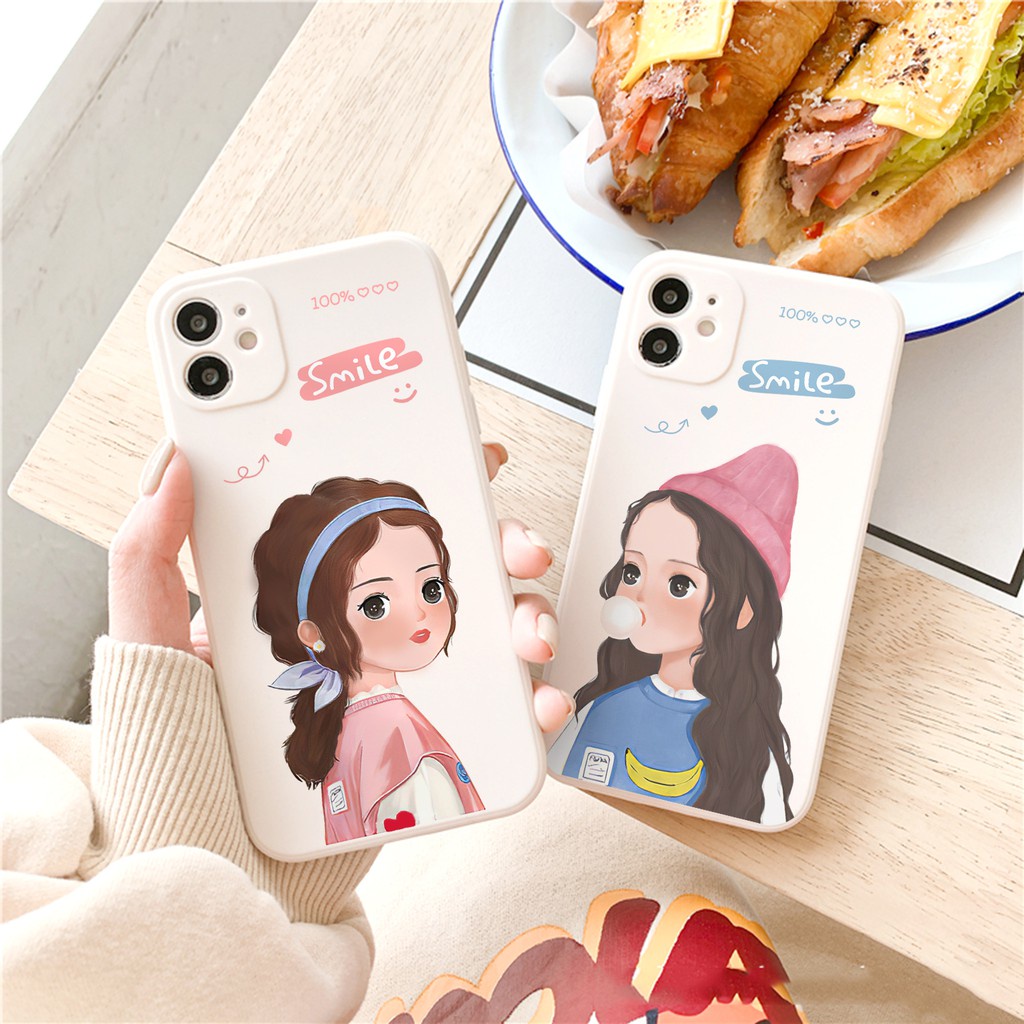 Ốp lưng iphone 6 6s 6+ 7 8 7+ 8+ x xs xsmax 11 11pro 11promax 12 12pro 12promax 13 13pro 13promax dẻo cạnh vuông cô gái