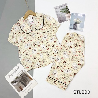 Bộ Pijama Quần Lửng Cổ Sen Lụa Mango Cao Câp Hàng Có Size