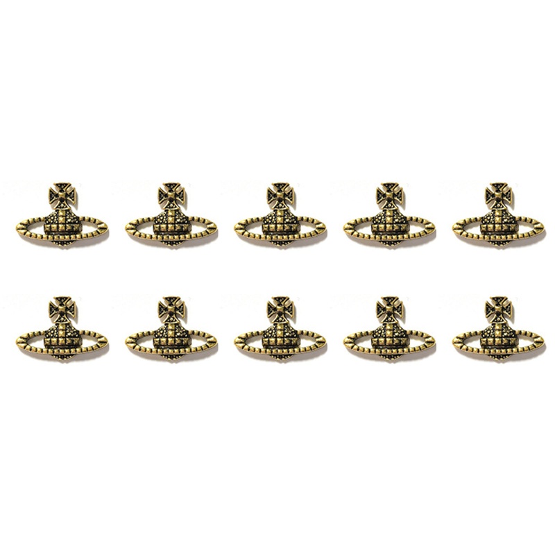Set 10 Phụ Kiện Kim Loại 3d Trang Trí Móng Tay Phong Cách Vintage
