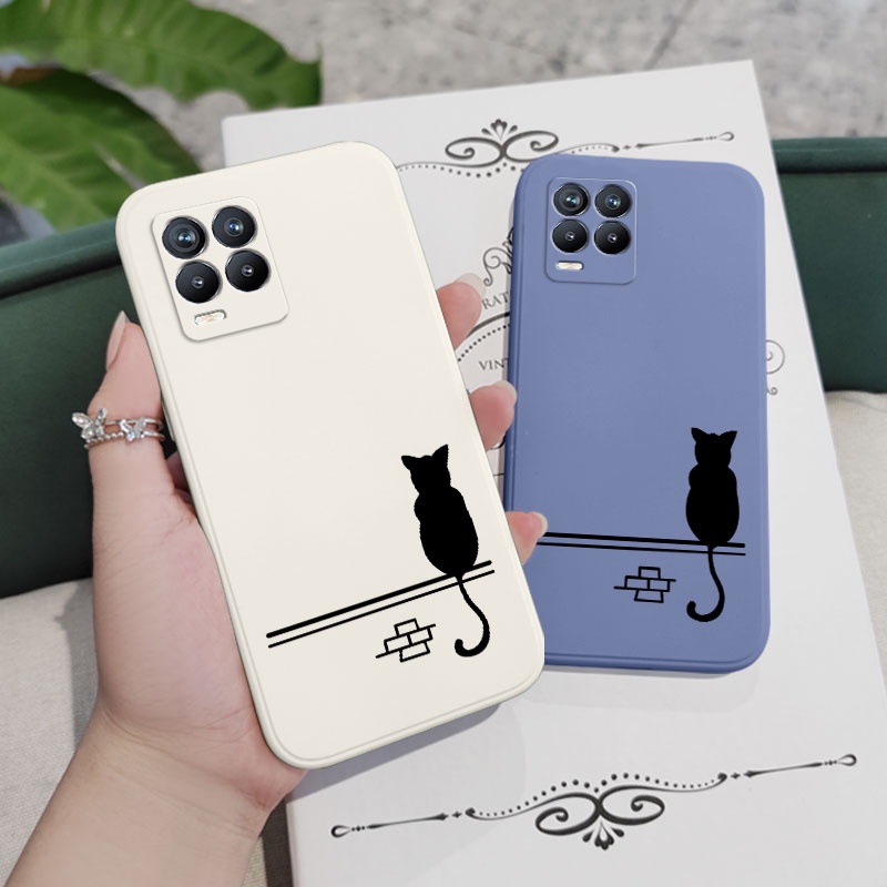 Ốp Điện Thoại Silicon Dẻo Họa Tiết Chú Mèo Dễ Thương Cho Realme 8 8i Pro 4G 5G
