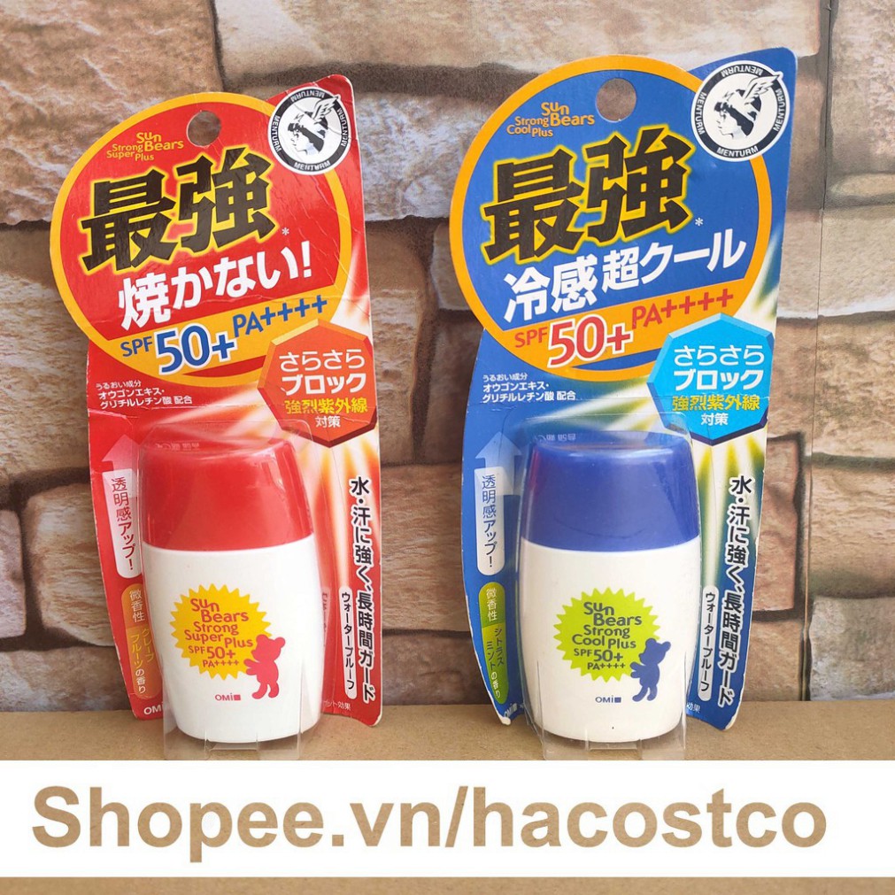 M5 BGF Kem Chống Nắng Omi Sun Bears Strong Cool Plus , Super Plus SPF 50+ 30g (28ml) của Nhật 21 M5