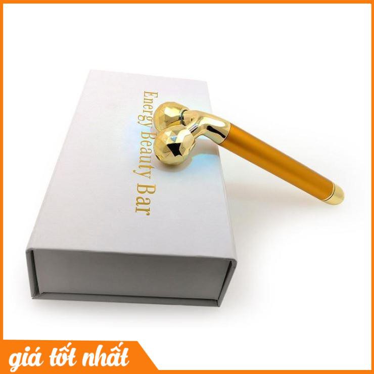 Lăn Mặt. Mạ Vàng 24K. Có Rung Massage. Nâng Cơ Mặt. Xóa Vết Nhăn Định Hình Khuôn Mặt VLine