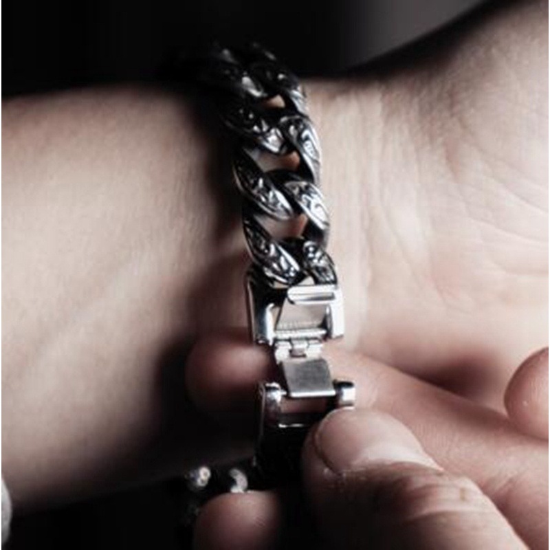 Vòng Tay Kim Loại Cao Cấp Hình Dây Xích Cổ Điển Cho Nam
