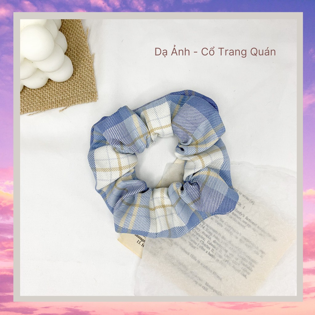 Scrunchies Caro Scrunchies Trơn Cột tóc Dây cột tóc Cột tóc vải Dây buộc tóc voan