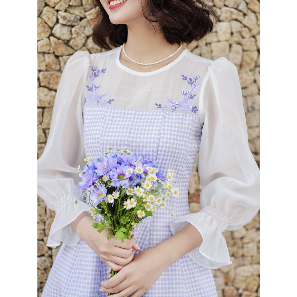 Đầm 8 mảnh Oversized lai tay rút dây thêu hoa [ZA3] | BigBuy360 - bigbuy360.vn