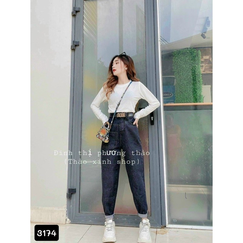 Quần baggy jean túi kiểu 3158, hình thật 100%