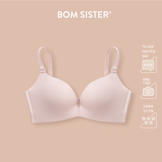 Áo lót mút mỏng chất su màu trơn không gọng thoải mái lưng lưới nâng ngực tự nhiên BOM SISTER A1232