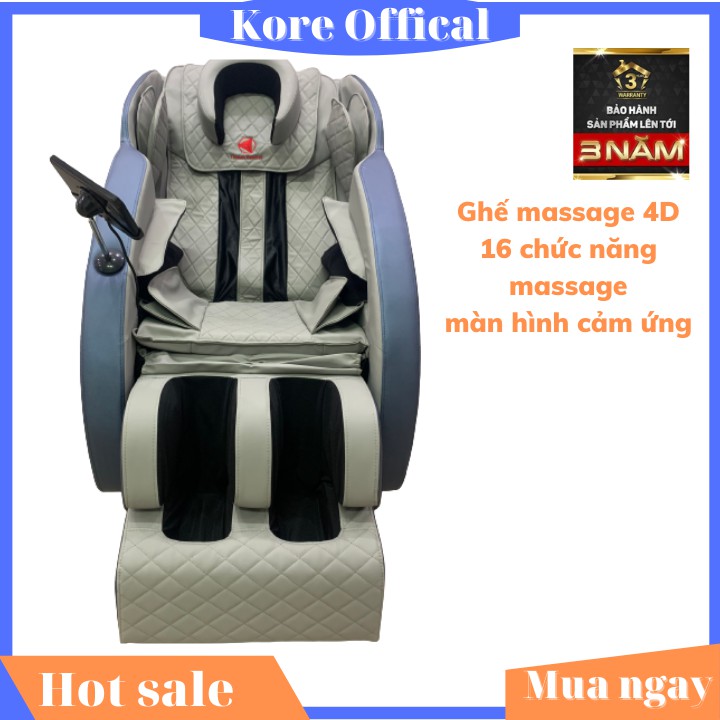 Ghế massage toàn thân cao cấp Kore Sport, ghế matxa 4D 16 chức năng, màn hình cảm ứng, nghe nhạc hifi