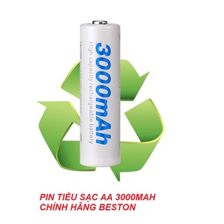 Bộ 4 Pin Tiểu Sạc AA 3000mAh BESTON chính hãng + tặng hộp đựng pin -9006