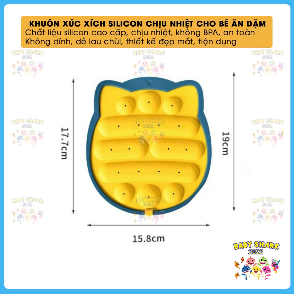 Khuôn xúc xích silicon chịu nhiệt làm xúc xích, lạp xưởng cho bé ăn dặm