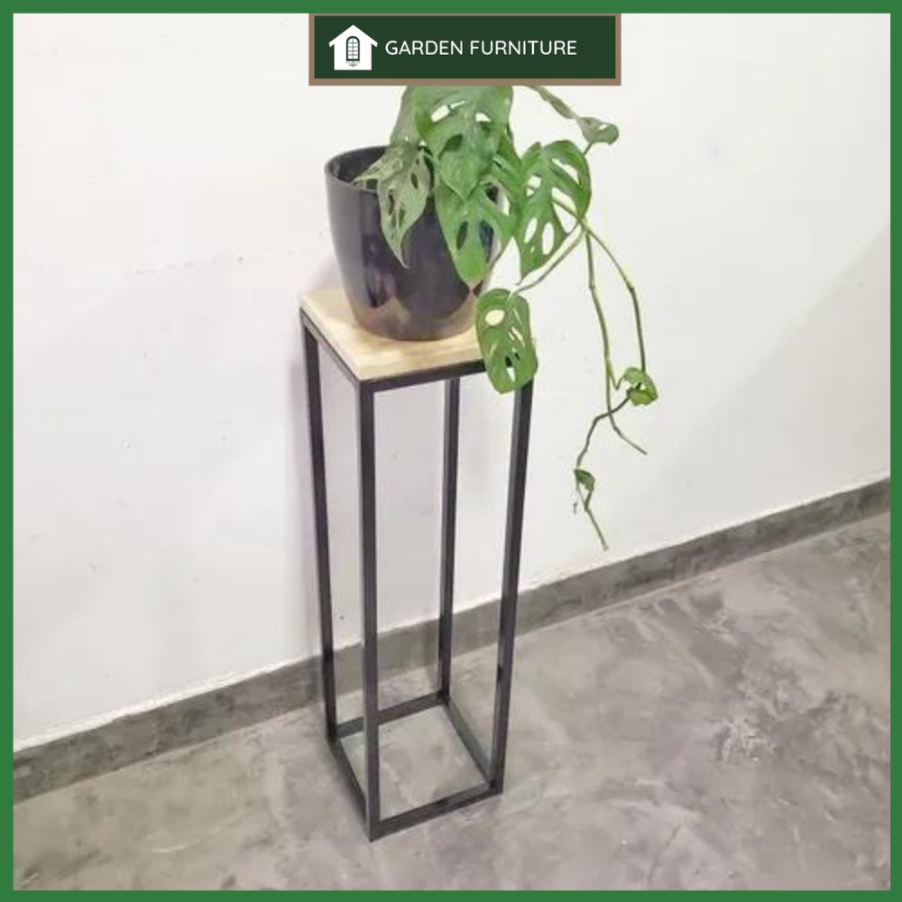 Kệ sắt gỗ kê chậu cây cảnh trong nhà, kệ cây cảnh tiện lợi, dễ dàng vệ sinh, đôn gỗ kê tượng size M - 75cm