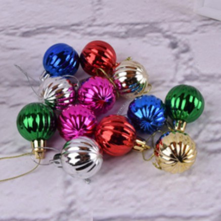 Phụ kiện trang trí noel Set 12 quả châu 3cm SỌC DƯA E26
