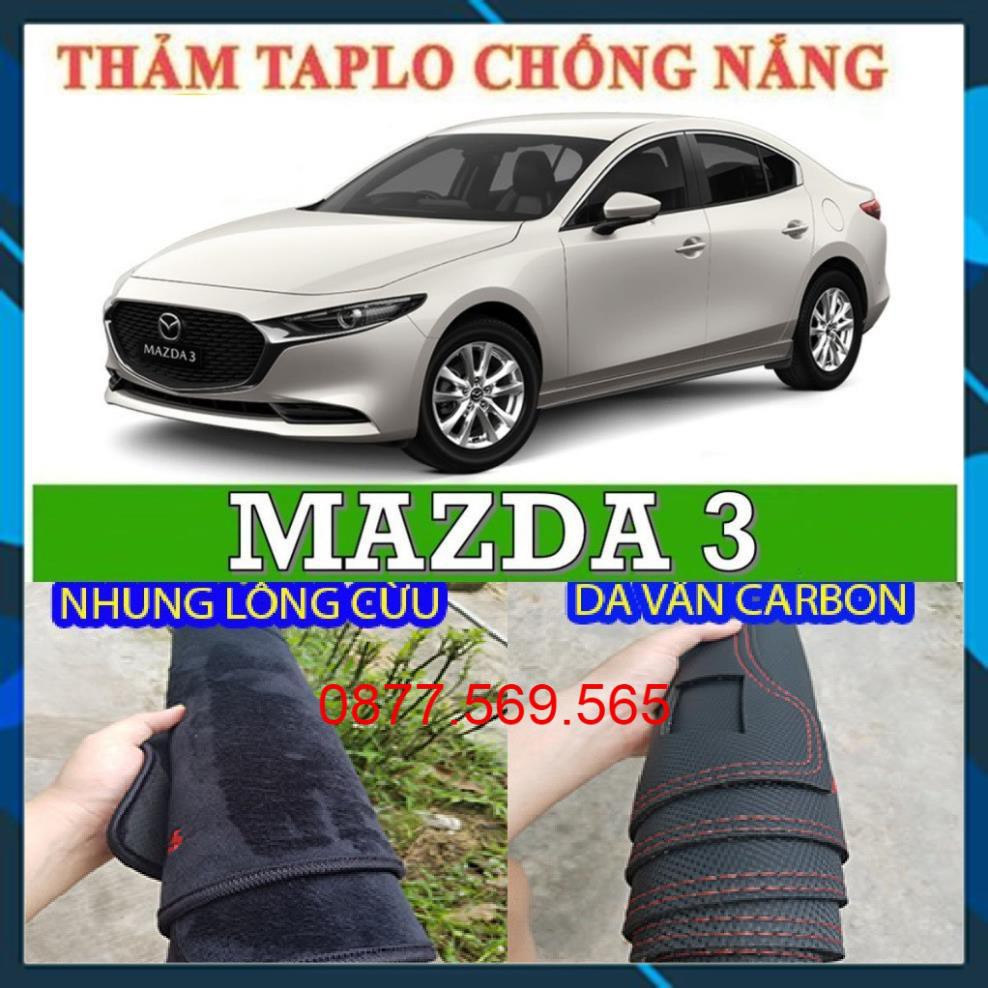 THẢM CHỐNG NÓNG TAPLO MAZDA 3 2021-2020-2019-2018-2017-2016-2010-2005 HUD VS NO HUD,THẢM CHE NẮNG TAPLO-NHUNG VÀ DA VÂN