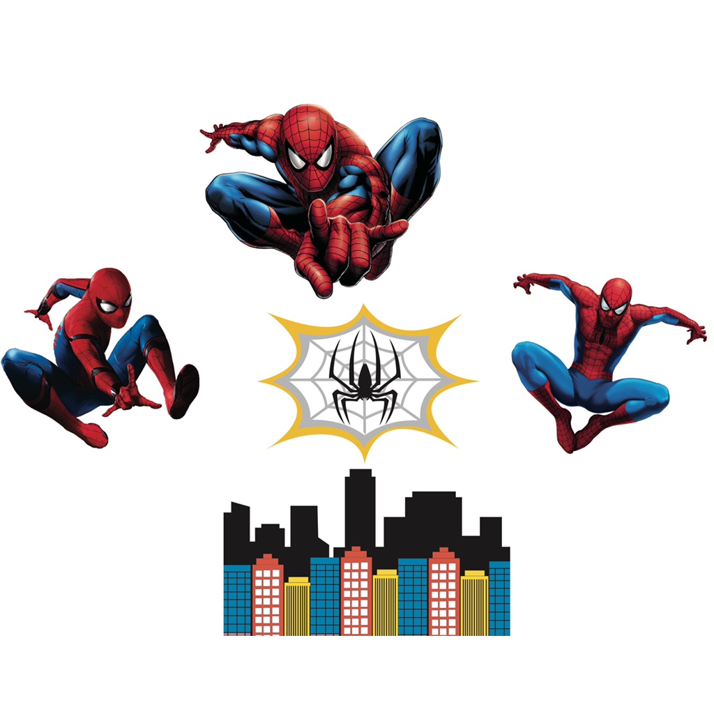 10 set cắm người nhện giấy trang trí bánh kem