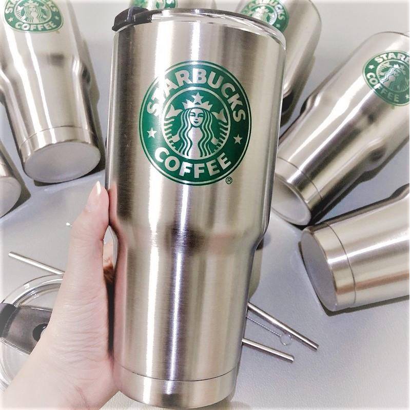 FREESHIP ĐƠN 99K_Cốc giữ nhiệt STARBUCKS Hàn Quốc 900ml + Tặng kèm túi đựng, ống hút