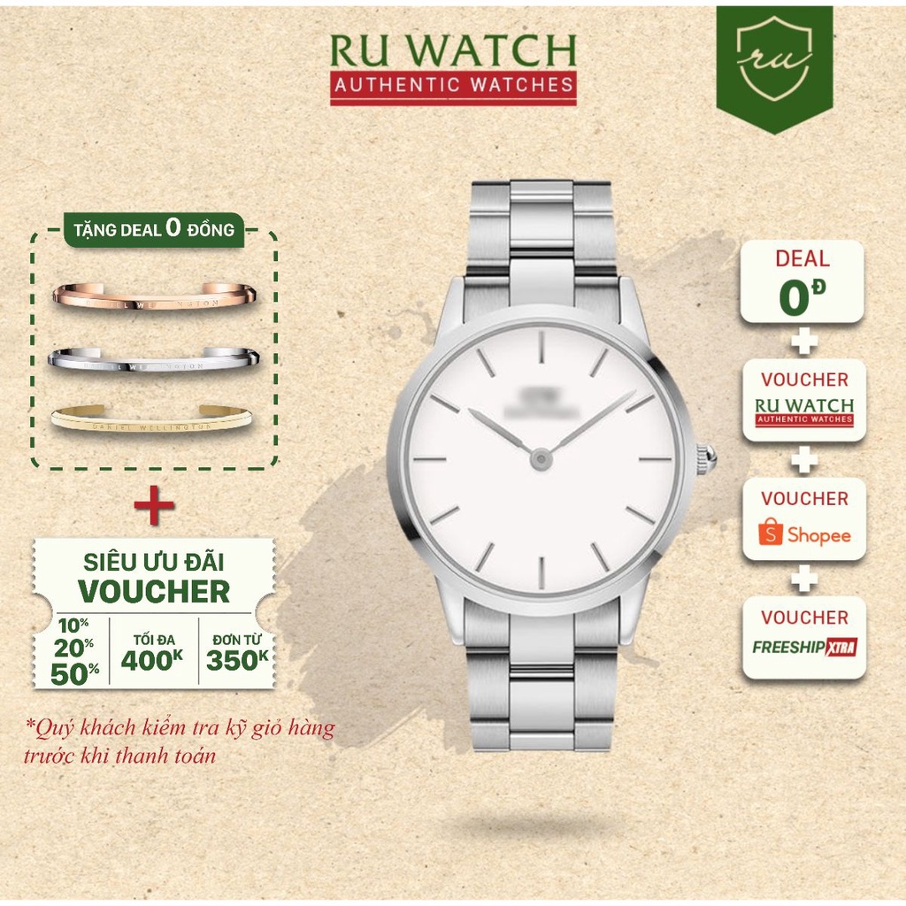 Đồng hồ Nam Nữ Daniel Wellinton Iconic Link Silver White - Đồng Hồ DW