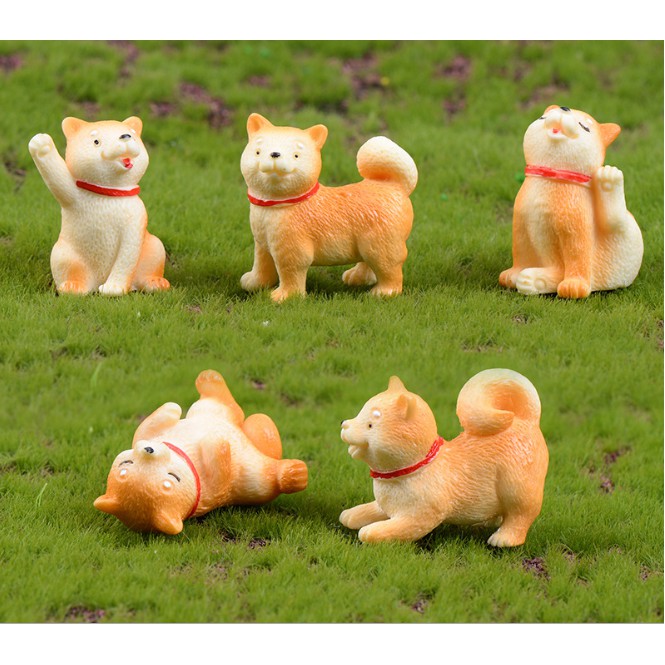 Mô hình chó dòng Akita Shiba Inu Nhật Bản nghịch ngợm dễ thương thích hợp trang trí tiểu cảnh, nhà búp bê, móc khóa, DIY