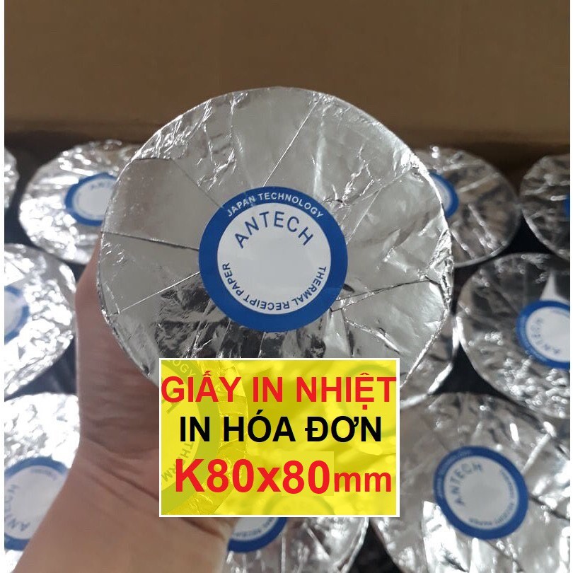 Giấy in bill 80x80 khổ giấy 80mm giấy in hóa đơn chuyên dùng cho máy tính tiền, Pos.