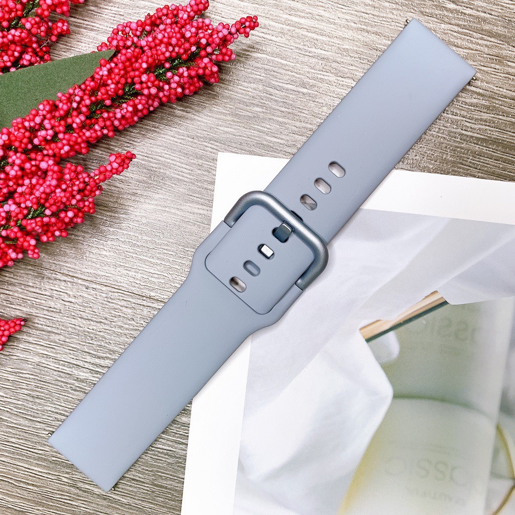Dây đồng hồ Silicon Chính hãng Cao cấp cho Samsung Galaxy Watch Active 2 bản 20mm loại tốt.