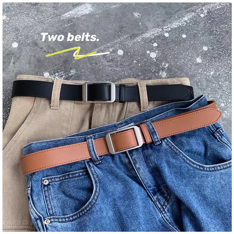 Thắt Lưng Nam nữ chữ nhật không lỗ bản to 2.8cm Meo shop TLN016 - Dây lưng nam Nịt nam nữ Unisex vuông chữ nhật hàn quốc