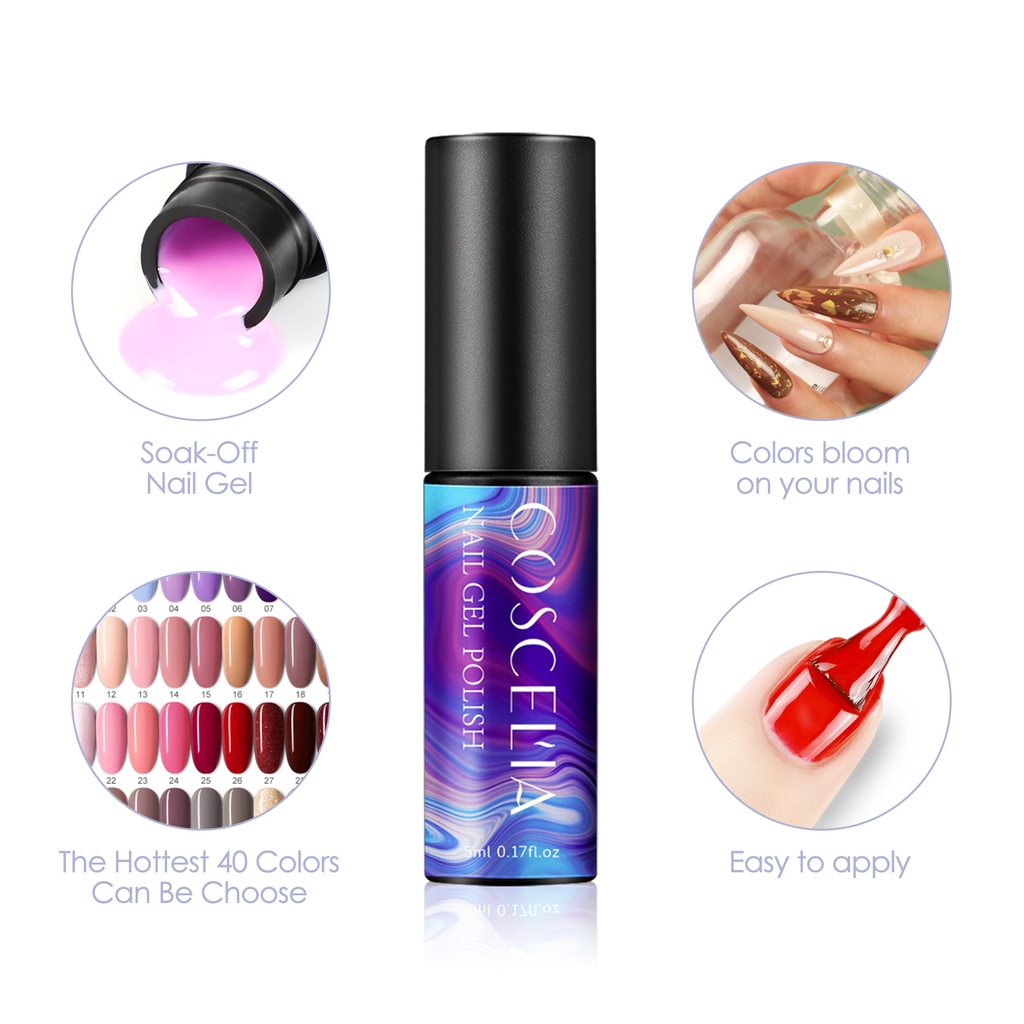 [Hàng mới về] Gel Sơn Móng Tay 5ml Lâu Trôi 4 Màu Sắc Tùy Chọn Cao Cấp