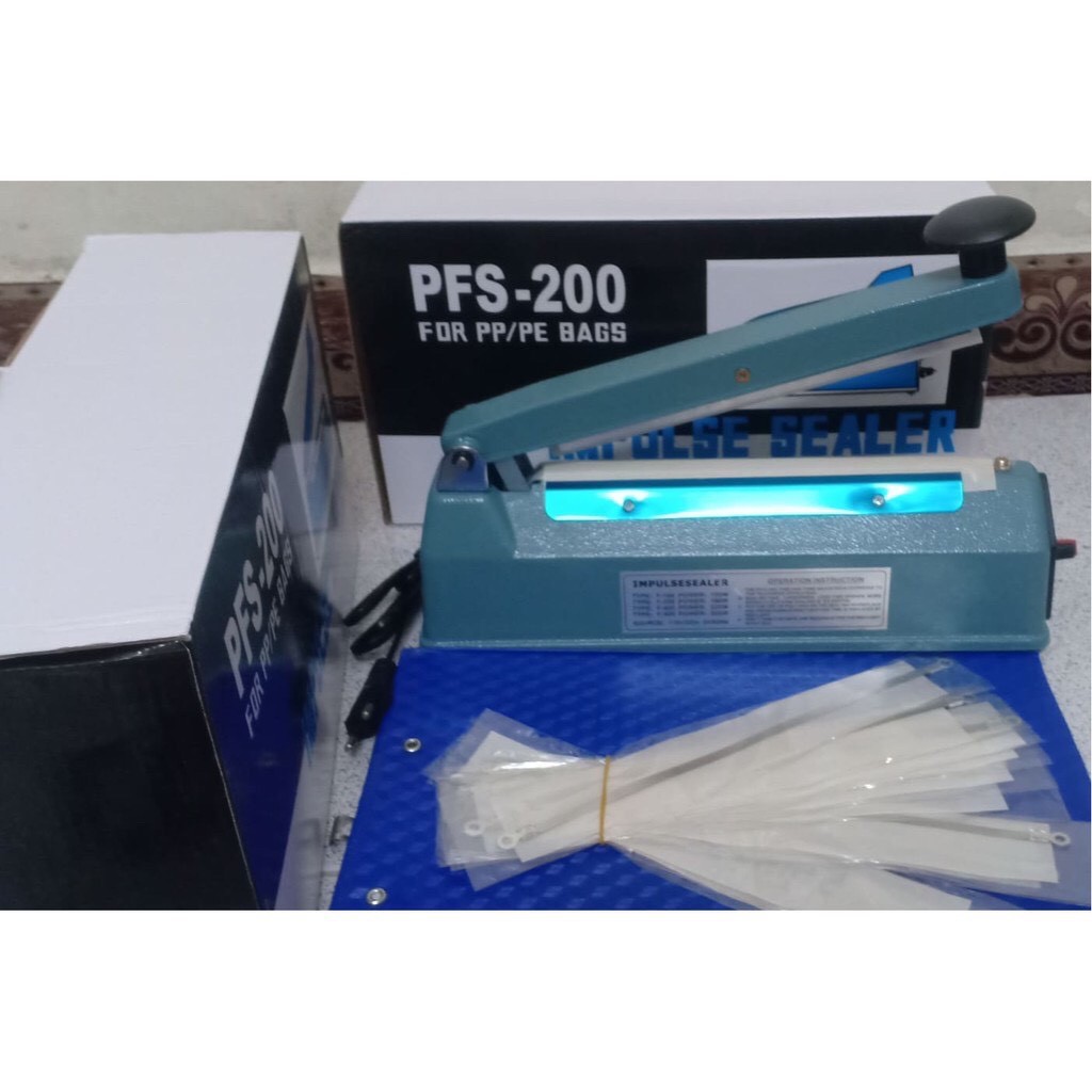 MÁY ÉP MIỆNG TÚI PFS 20CM VỎ SẮT - HÀNG CHÍNH HÃNG, BẢO HÀNH 03 THÁNG, máy ép túi zip bạc, máy ép bọc, may hàn túi