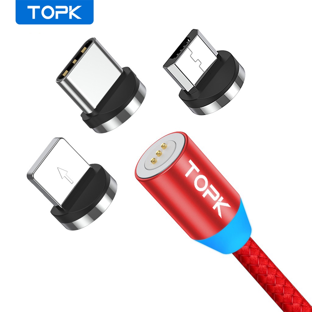 Dây Cáp TOPK AM37 Bằng Sợi Nylon Bện Sạc Nhanh Cổng USB Loại-C