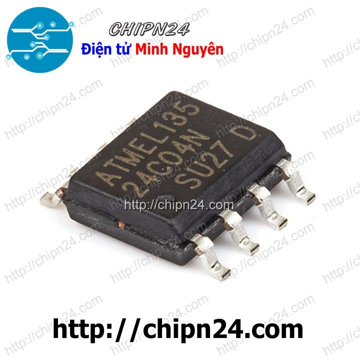 [2 CON] IC 24C04 SOP-8 (SMD Dán) (AT24C04 IC Nhớ EEPROM)