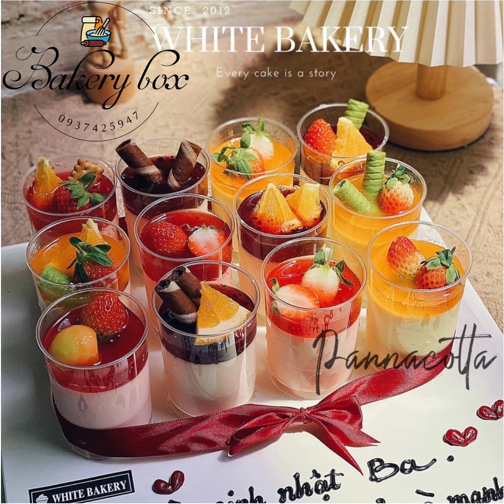 LC-6080 | Set 50 Bộ Ly Đựng Bánh Lạnh - Tiramisu - Mousse - Kèm Nắp Cầu - 120ml
