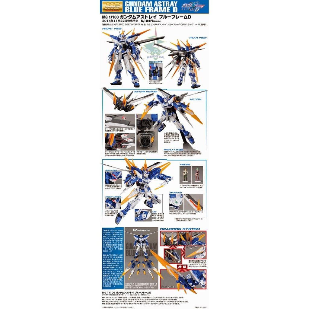 [CÓ SẴN - HỎA TỐC] Gundam BANDAI MG Astray Blue Frame D Seed Mô Hình Nhựa Đồ Chơi Lắp Ráp Anime Nhật Tỷ lệ 1/100