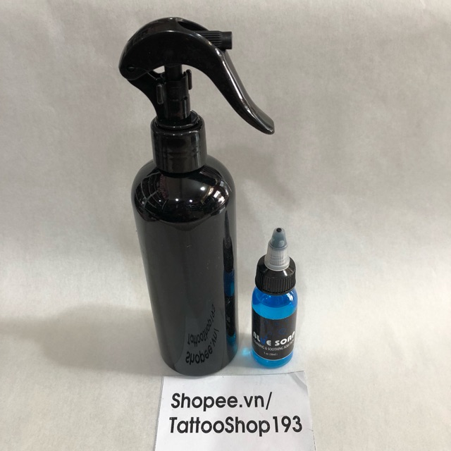 Cặp vệ sinh trong xăm hình :bluesoap 30ml +chai nhựa xịt sương