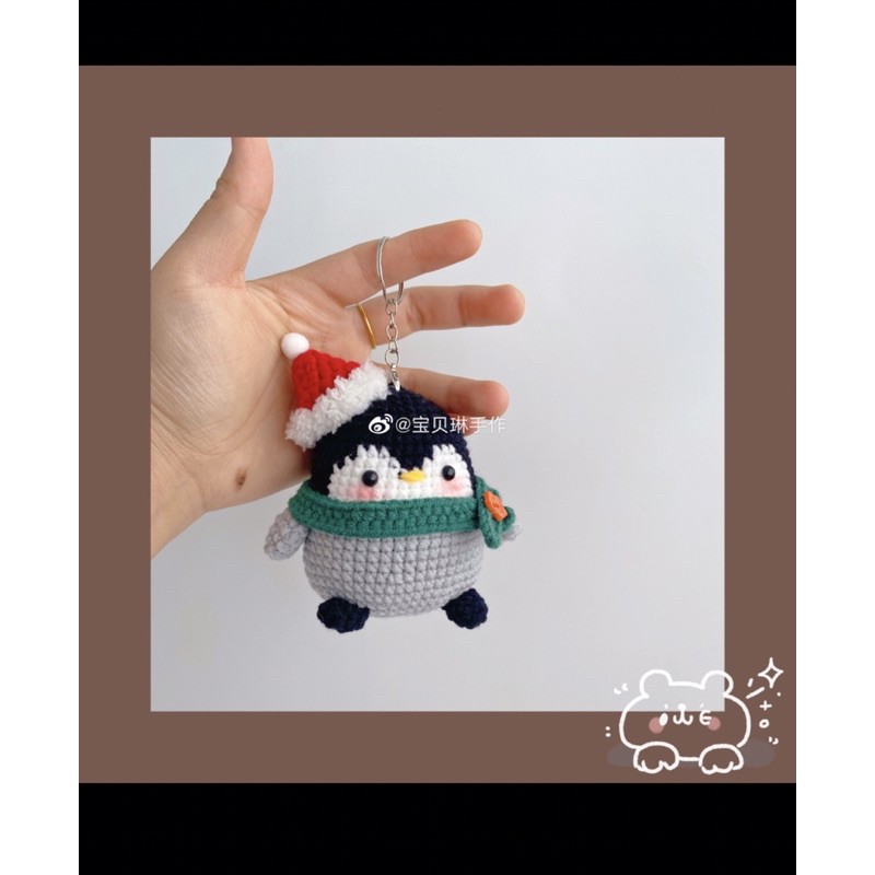 Móc khoá chim cánh cụt noel quà tặng giáng sinh