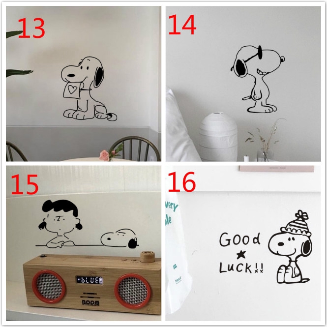 Miếng Dán Trang Trí Tường / Cửa Sổ Họa Tiết Hoạt Hình Snoopy Đáng Yêu