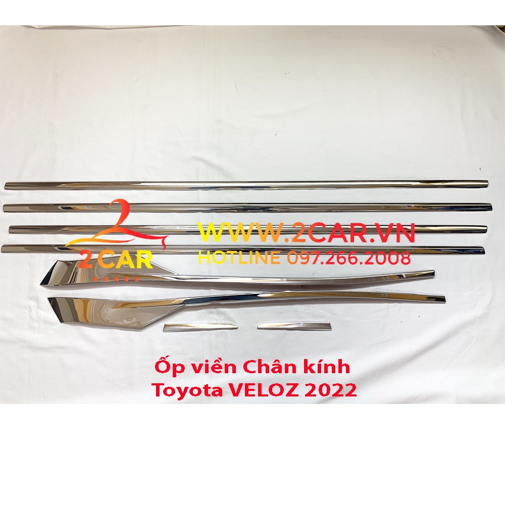 Nẹp viền chân kính, cong kính xe Toyota VELOZ 2022 2023 Hàng inox cao cấp