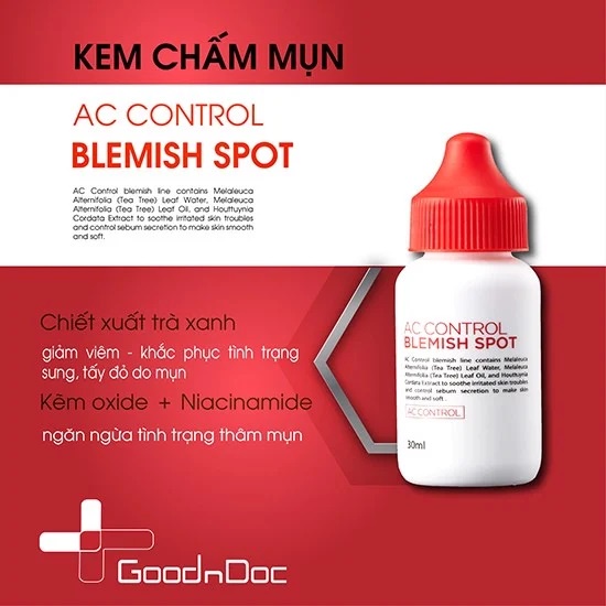 Kem Chấm Mụn, Giảm Mụn GoodnDoc AC Control Blemish Spot