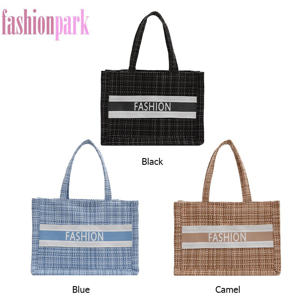 (Fas) Women Fashion Letters Pattern Handbag Cloth Printed Ladies Underarm Bag