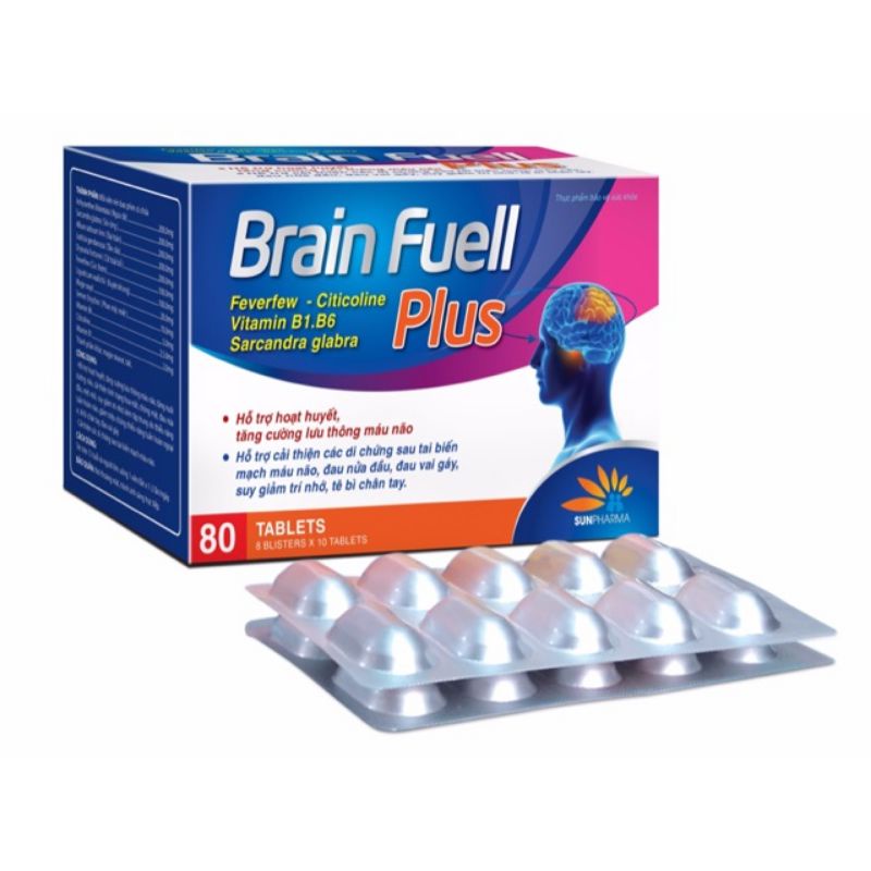 Brain Fuell Plus hộp 80 viên vỉ nhôm - Hỗ trợ hoạt huyết, tăng cường tuần hoàn, giảm đau đầu chóng mặt, tê bì tay chân