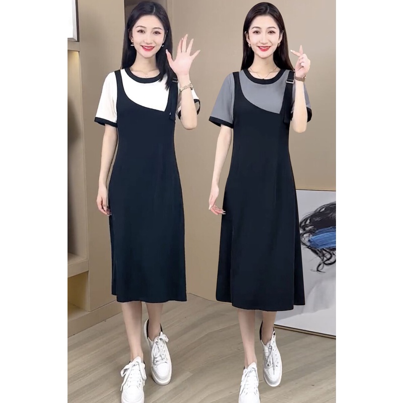 (50 - 90 KG) ĐẦM YẾM PHỐI THUN, CHẤT VẢI CO GIÃN THẤM HÚT, NÀNG MẶC ĐI TIỆC HAY ĐI CHỜI ĐỀU ĐẸP