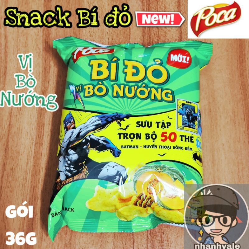 Bánh Snack Poca® Bí đỏ vị bò nướng (mới) gói 36g