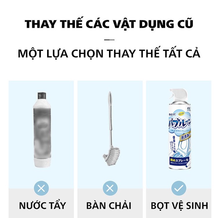 Chai xịt bọt tuyết vệ sinh toilet, phòng tắm