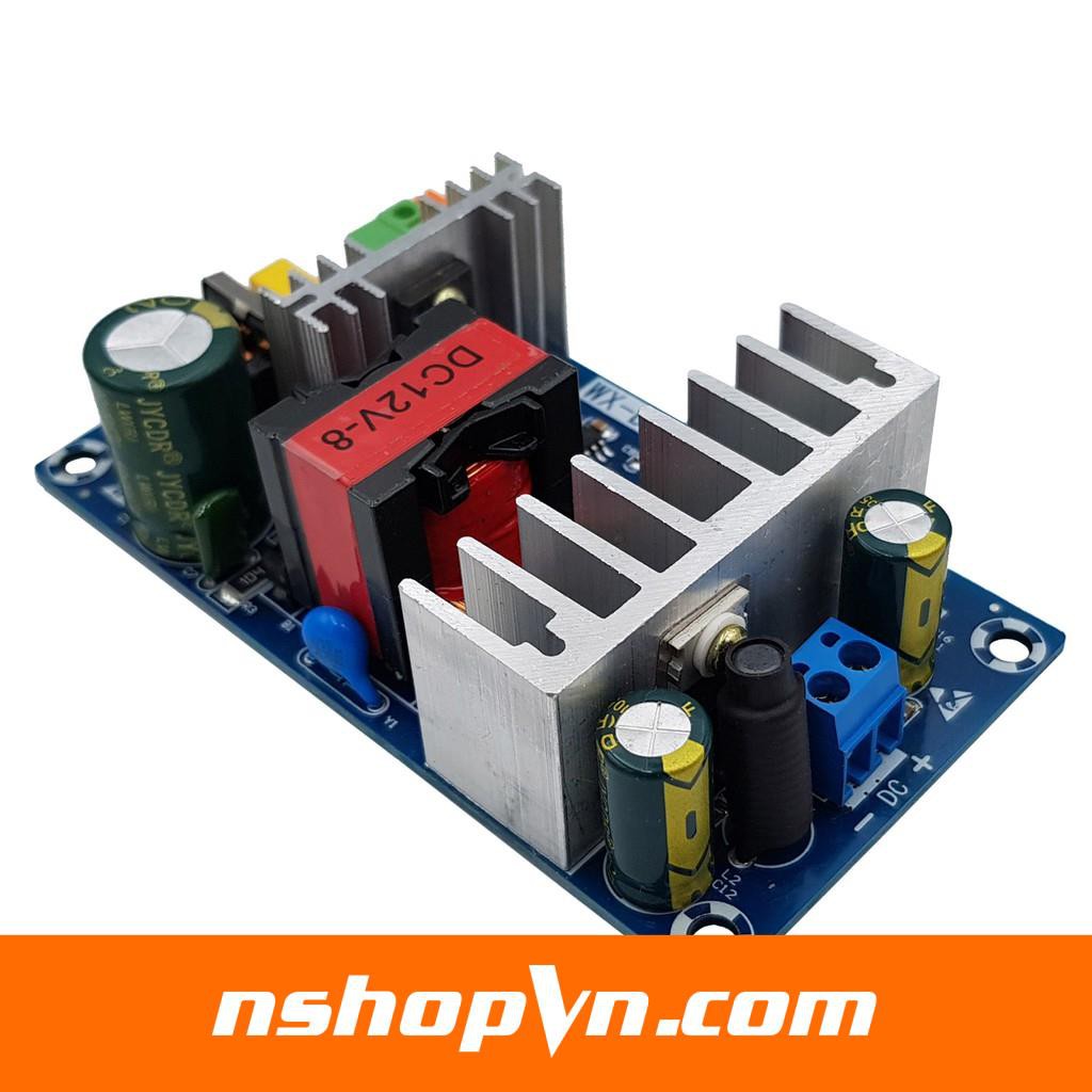 Module nguồn 12V 8A chuyển đổi điện áp 220VAC sang 12VDC bảo vệ quá tải, bảo vệ ngắn mạch, bảo vệ quá áp