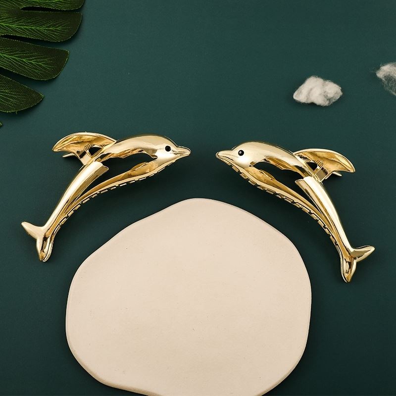 Kẹp Tóc Kim Loại Hình Cá Heo Dễ Thương Cho Nữ