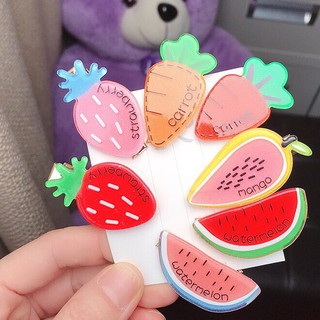 Kẹp tóc trái cây nhiều màu dễ thương