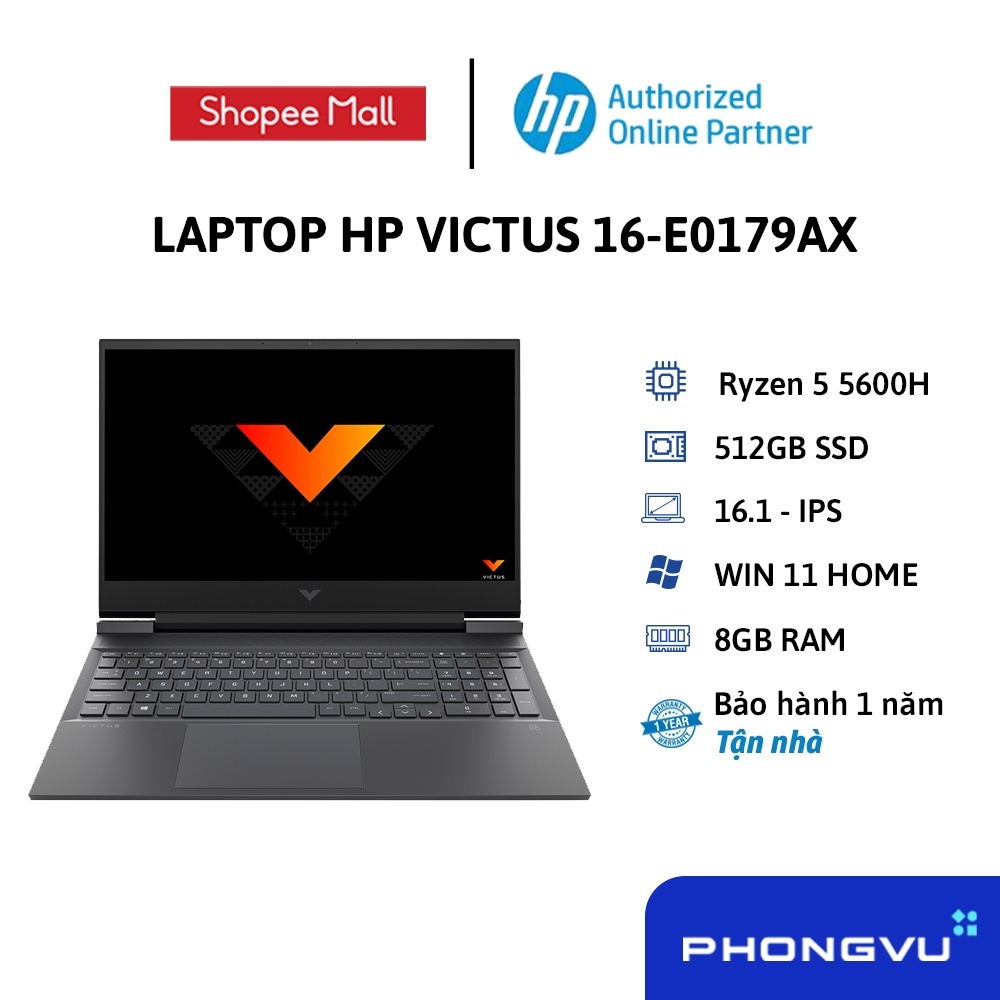 [Mã ELHP15 giảm 10% đơn 15TR] Laptop HP VICTUS 16-e0179AX 4R0V0PA - Bảo hành 12 tháng