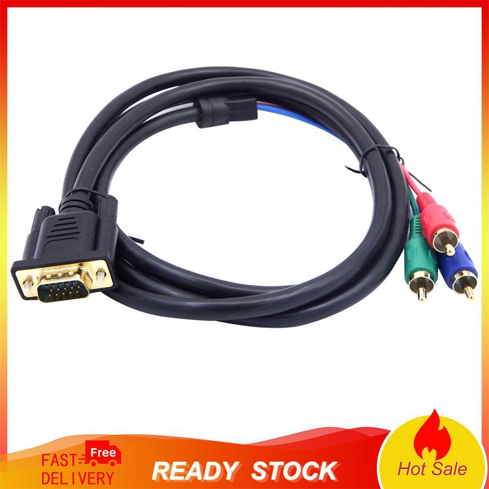 Cáp chuyển đổi AV VGA sang 3 RCA DOONJIEY 1.5m cho máy tính