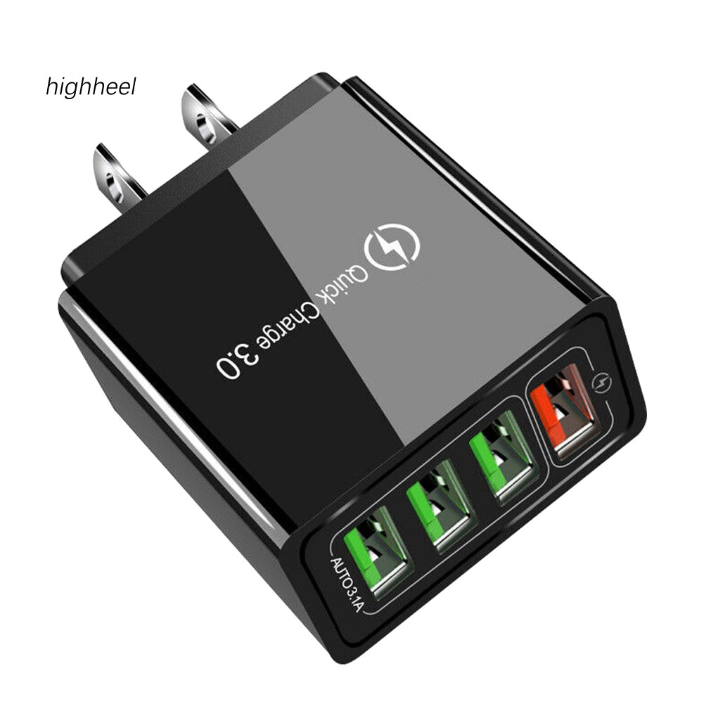 【OPHE】QC3.0 Quick Charge 4 USB Ports USB Wall Mobile Phone Charger Travel Adaptor